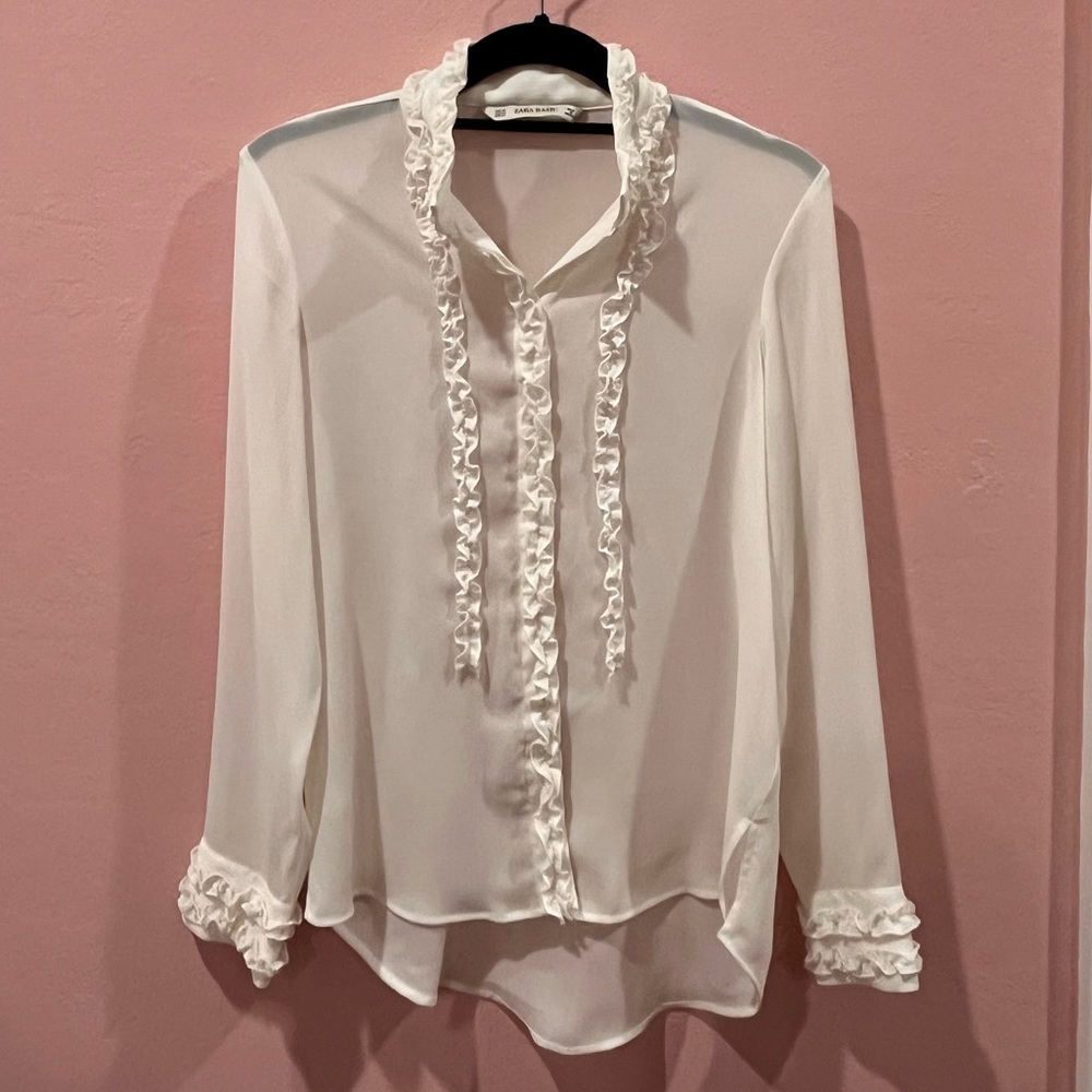 Zara Ruffled Long Sleeve Blouse